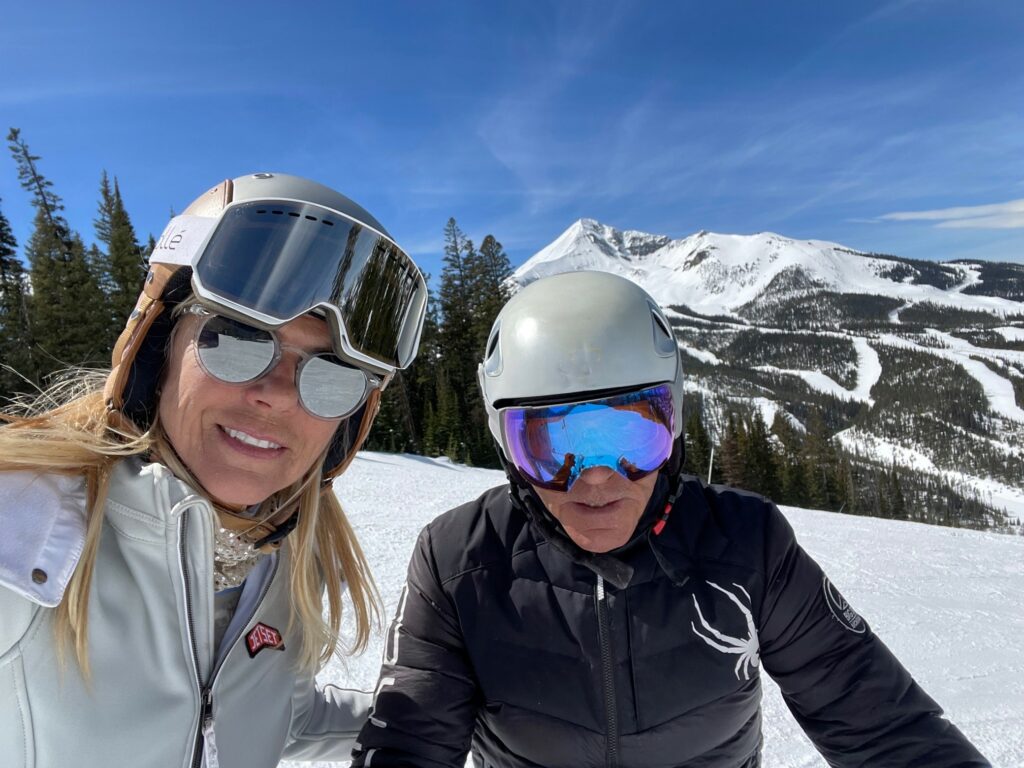 Bob Torter and Sylvie skiing